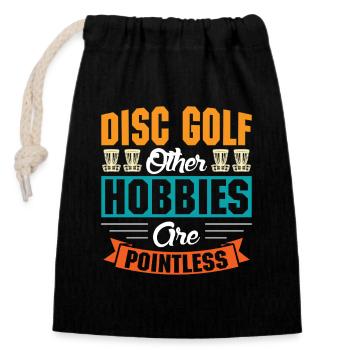 Cadeaux de disc golf Disc Golf - Sac cadeau en coton avec cordon (14 x 20 cm) - noir - Devant