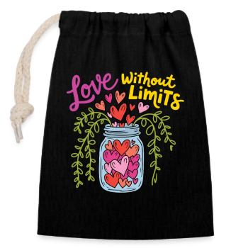 Love Without Limit T-Shirt - Closable cotton gift bag (14x20cm) - black - Front