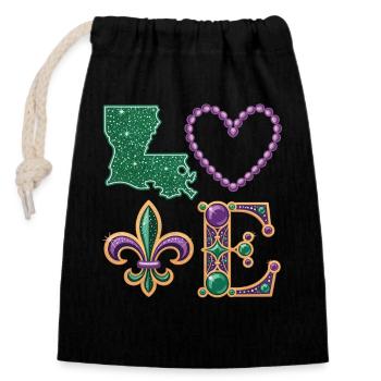 T-shirt Mardi Gras Louisiana – Carnival Love - Sac cadeau en coton avec cordon (14 x 20 cm) - noir - Devant
