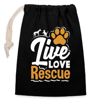 Foster Adopt Volunteer Live Love Animal Rescue - Closable cotton gift bag (14x20cm) - black - Front