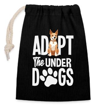 Adopt Dogs Animal Rescue Shelter - Closable cotton gift bag (14x20cm) - black - Front