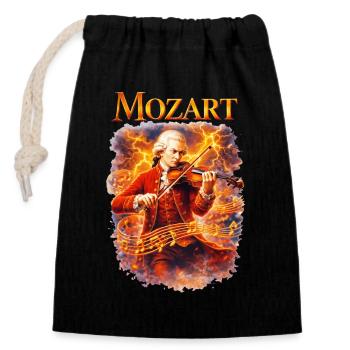 Mozart Firestorm Violin - Closable cotton gift bag (14x20cm) - black - Front