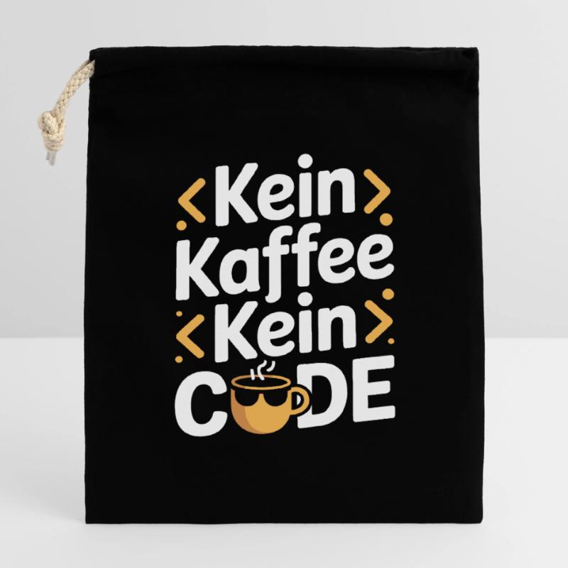 No Coffee No Code Programmeur Informaticien Sac cadeau en coton avec cordon (14 x 20 cm)