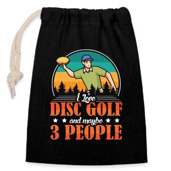 Cadeaux de disc golf Disc Golf - Sac cadeau en coton avec cordon (14 x 20 cm) - noir - Devant