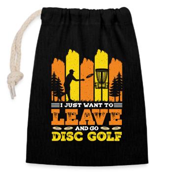 Cadeaux de disc golf Disc Golf - Sac cadeau en coton avec cordon (14 x 20 cm) - noir - Devant