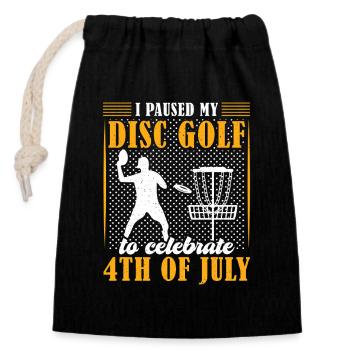 Cadeaux de disc golf Disc Golf - Sac cadeau en coton avec cordon (14 x 20 cm) - noir - Devant