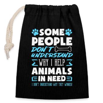 Animal Rescue Animal Shelter Foster Family Adoption - Closable cotton gift bag (14x20cm) - black - Front