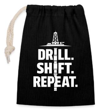 Offshore-bohrer-rig-bohrer Bohrboden Offshore - Verschließbarer Geschenkbeutel aus Baumwolle (14x20cm) - Schwarz - Vorne