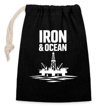 Offshore-bohrer-rig-bohrer Bohrboden Offshore - Verschließbarer Geschenkbeutel aus Baumwolle (14x20cm) - Schwarz - Vorne