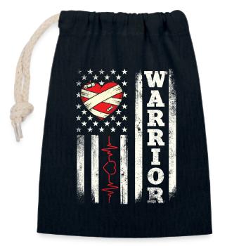 Genesung von Warrior Heart Attack Survivor - Verschließbarer Geschenkbeutel aus Baumwolle (14x20cm) - Navy - Vorne