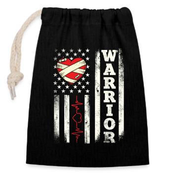 Warrior Heart Attack Survivor Recovery - Closable cotton gift bag (14x20cm) - black - Front