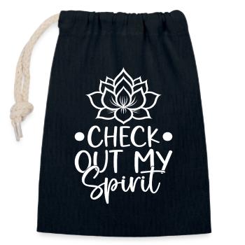 Pilates Enthusiasts Check Out My Spirit Pilates - Closable cotton gift bag (14x20cm) - navy - Front