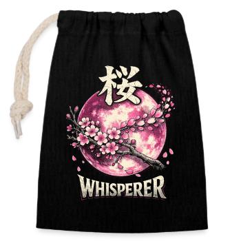 Cherry Blossom Sakura Cherry Blossom - Closable cotton gift bag (14x20cm) - black - Front