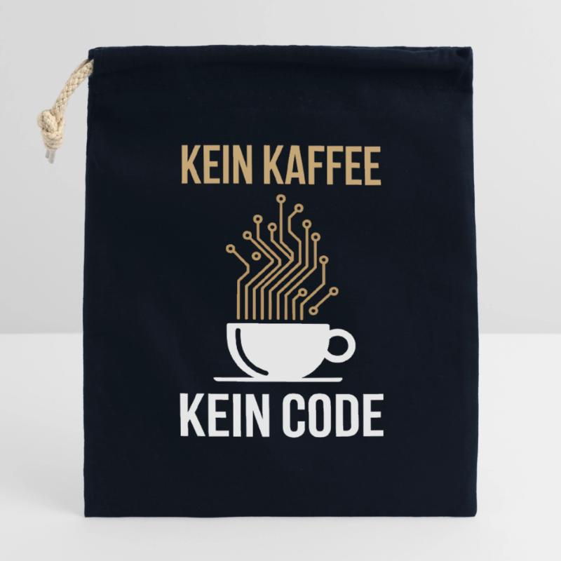 Kein Kaffee Kein Code Programmierer Informatiker Verschließbarer Geschenkbeutel aus Baumwolle (14x20cm)
