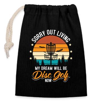 Cadeaux de disc golf Disc Golf - Sac cadeau en coton avec cordon (14 x 20 cm) - noir - Devant