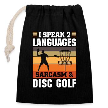Cadeaux de disc golf Disc Golf - Sac cadeau en coton avec cordon (14 x 20 cm) - noir - Devant