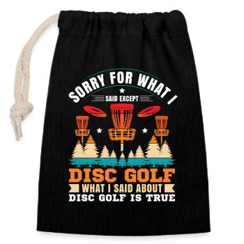 Cadeaux de disc golf Disc Golf - Sac cadeau en coton avec cordon (14 x 20 cm) - noir - Devant