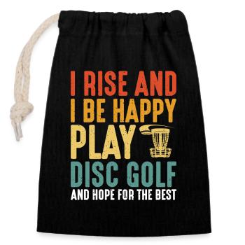 Cadeaux de disc golf Disc Golf - Sac cadeau en coton avec cordon (14 x 20 cm) - noir - Devant