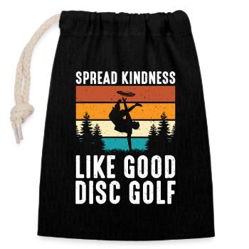 Cadeaux de disc golf Disc Golf - Sac cadeau en coton avec cordon (14 x 20 cm) - noir - Devant