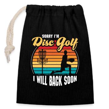 Cadeaux de disc golf Disc Golf - Sac cadeau en coton avec cordon (14 x 20 cm) - noir - Devant