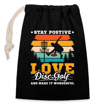 Cadeaux de disc golf Disc Golf - Sac cadeau en coton avec cordon (14 x 20 cm) - noir - Devant