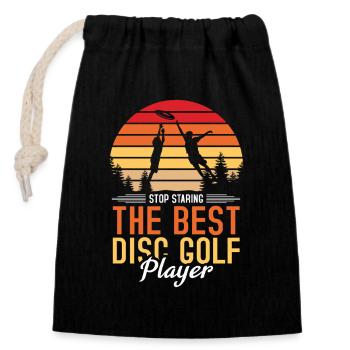 Cadeaux de disc golf Disc Golf - Sac cadeau en coton avec cordon (14 x 20 cm) - noir - Devant