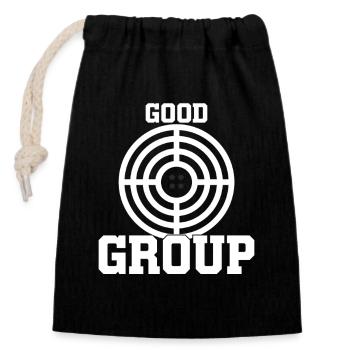 Shooting range at the shooting range, shooting exercises at the - Closable cotton gift bag (14x20cm) - black - Front