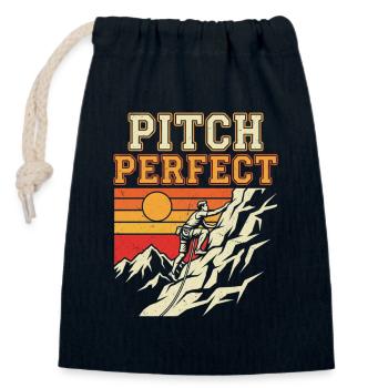 Pitch Perfect Klettern Alpin Sonnenuntergang - Verschließbarer Geschenkbeutel aus Baumwolle (14x20cm) - Navy - Vorne