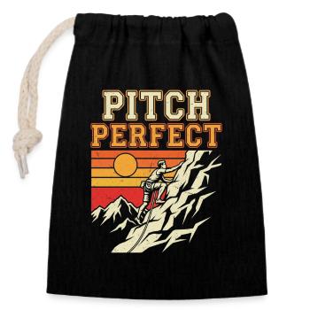 Pitch Perfect Climbing Alpine Sunset - Closable cotton gift bag (14x20cm) - black - Front