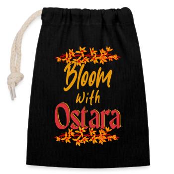 Blühe mit Ostara Frohes Ostern Frühlings-Tagundnachtgleiche - Verschließbarer Geschenkbeutel aus Baumwolle (14x20cm) - Schwarz - Vorne