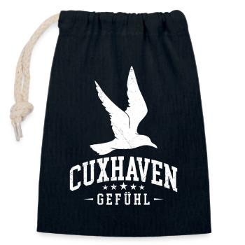 Cuxhavener CUXHAVEN GEFÜHL Lustiges - Verschließbarer Geschenkbeutel aus Baumwolle (14x20cm) - Navy - Vorne