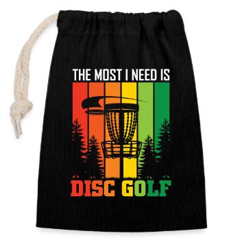 Cadeaux de disc golf Disc Golf - Sac cadeau en coton avec cordon (14 x 20 cm) - noir - Devant