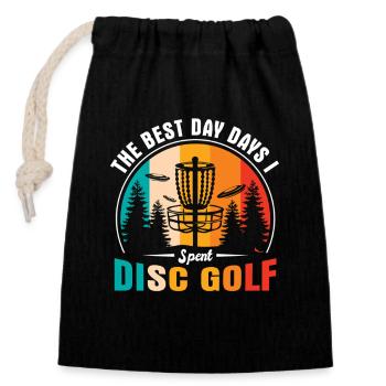 Cadeaux de disc golf Disc Golf - Sac cadeau en coton avec cordon (14 x 20 cm) - noir - Devant
