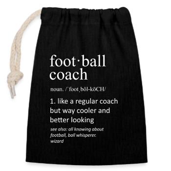 Lustiger Football Coach Definition Substantiv Slogan - Verschließbarer Geschenkbeutel aus Baumwolle (14x20cm) - Schwarz - Vorne