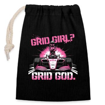 Car Racing Motorsport - Closable cotton gift bag (14x20cm) - black - Front