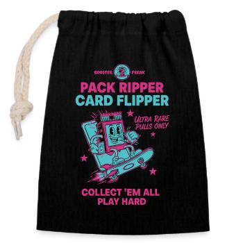 Pack Ripper Card Flipper Ultra Rare Pulls Trading - Closable cotton gift bag (14x20cm) - black - Front