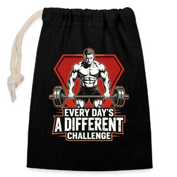 Weightlifters, bodybuilders, weight training, fitness - Closable cotton gift bag (14x20cm) - black - Front