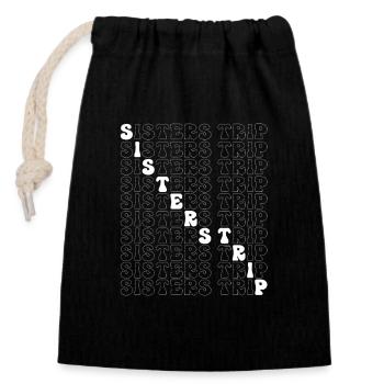 Cruise Ship Cruise - Closable cotton gift bag (14x20cm) - black - Front