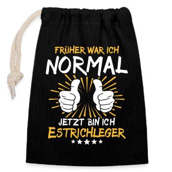 Screed Layer Saying - Closable cotton gift bag (14x20cm) - black - Front
