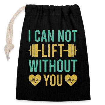 Fitness Motivation Bodybuilder I Can Not Lift - Closable cotton gift bag (14x20cm) - black - Front