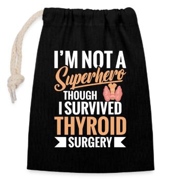 Essentiels pour la réparation de la thyoïde et la chirurgie thyroïdienne - Sac cadeau en coton avec cordon (14 x 20 cm) - noir - Devant