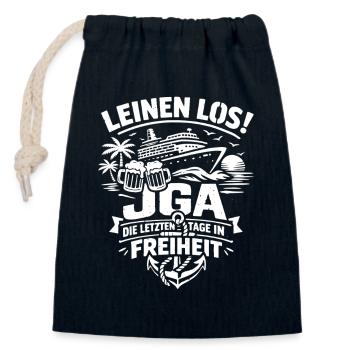 Leinen Los! JGA auf hoher See - Verschließbarer Geschenkbeutel aus Baumwolle (14x20cm) - Navy - Vorne