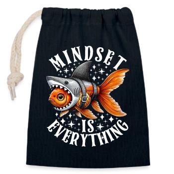 Mindset Is Everything Motivational Inspirational - Verschließbarer Geschenkbeutel aus Baumwolle (14x20cm) - Navy - Vorne