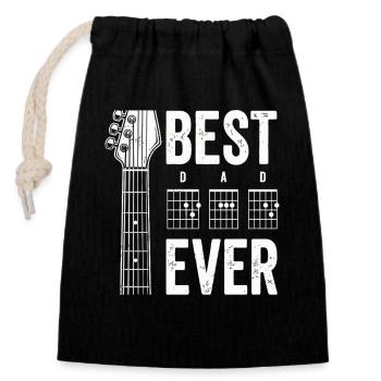 Gitarren Shirt für besten Papa - Verschließbarer Geschenkbeutel aus Baumwolle (14x20cm) - Schwarz - Vorne