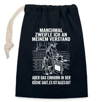 T-shirt humoristique de licorne pour les fans de sarcasme - Sac cadeau en coton avec cordon (14 x 20 cm) - bleu marine - Devant