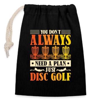 Cadeaux de disc golf Disc Golf - Sac cadeau en coton avec cordon (14 x 20 cm) - noir - Devant