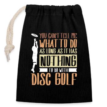 Cadeaux de disc golf Disc Golf - Sac cadeau en coton avec cordon (14 x 20 cm) - noir - Devant