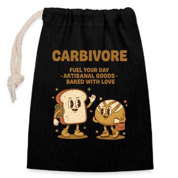 Sourdough Bread Baking Carbivore Fuel Your Day - Closable cotton gift bag (14x20cm) - black - Front