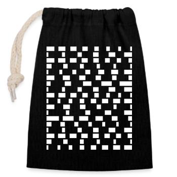 Pixel Grid Monochrome - Closable cotton gift bag (14x20cm) - black - Front