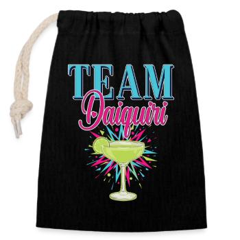 Équipe de cocktails de soirée de jeune fille Daiquiri - Sac cadeau en coton avec cordon (14 x 20 cm) - noir - Devant